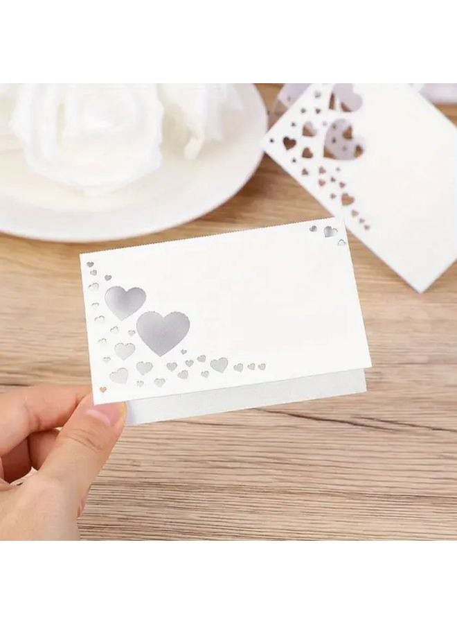 Purple Heart Shaped Place Cards 30 Pcs Elegant Wedding Banquet Table Name Cards - Image 2
